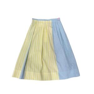 Marni Yellow Blue Pink Striped Midi Skirt NWT